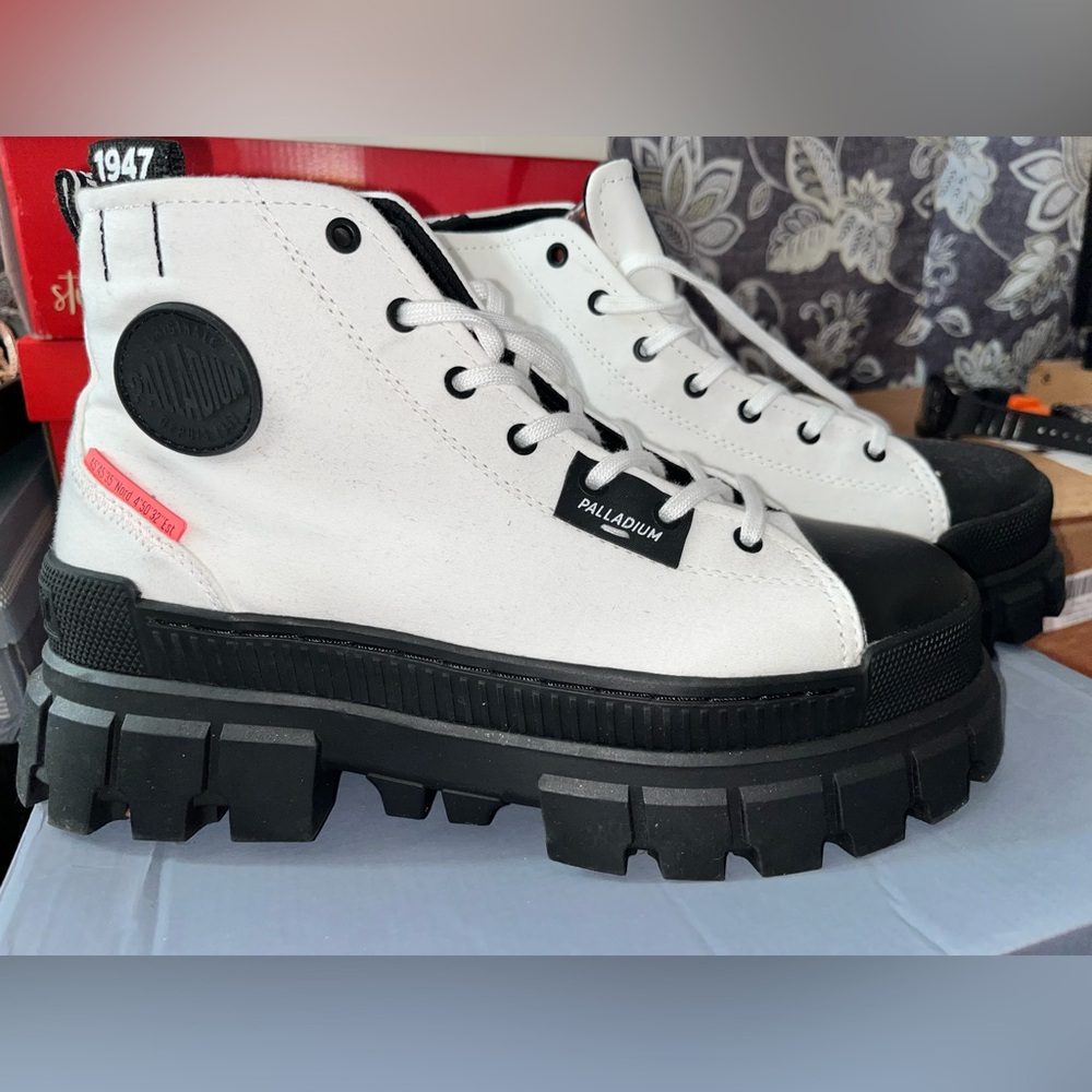 Palladium Black and White Chunky Sole Sneakers